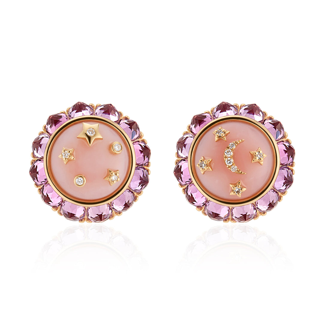 Flare Opal Button Studs