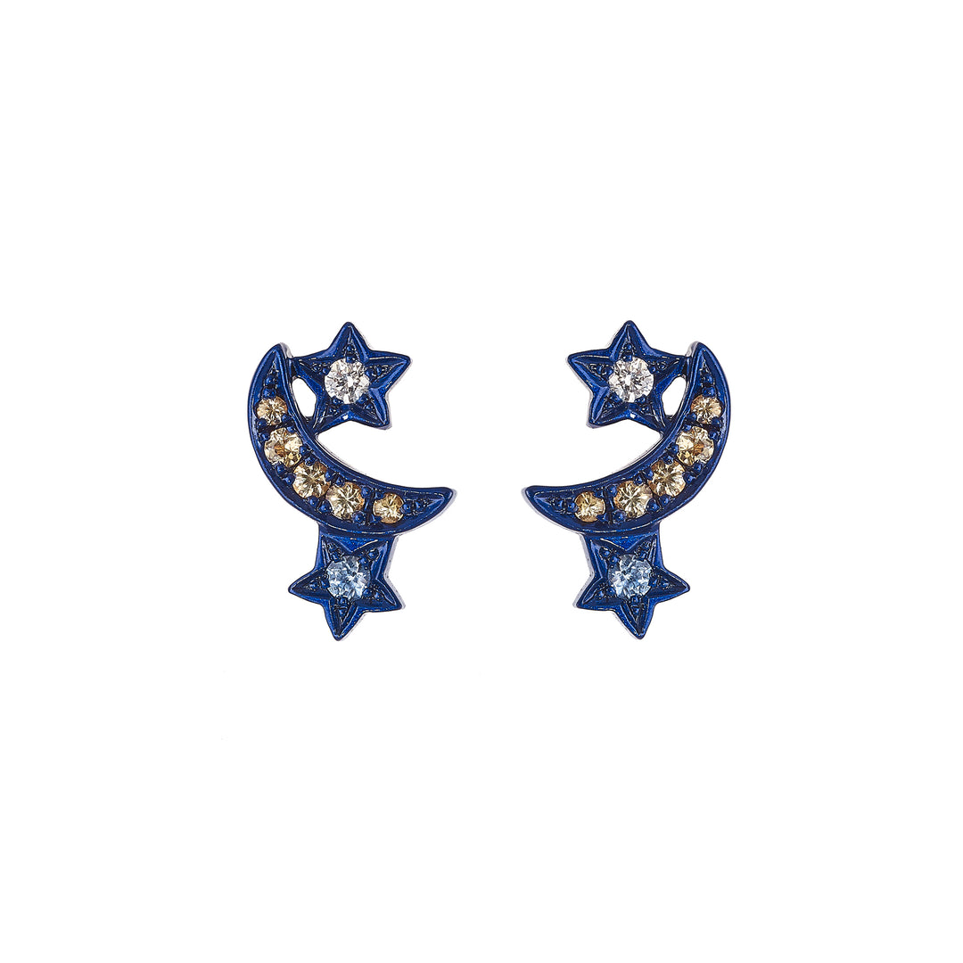 Midnight Lunar Cluster Studs