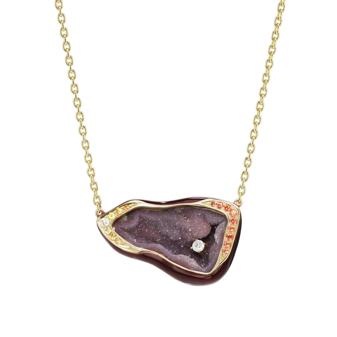 Plum Geode Necklace