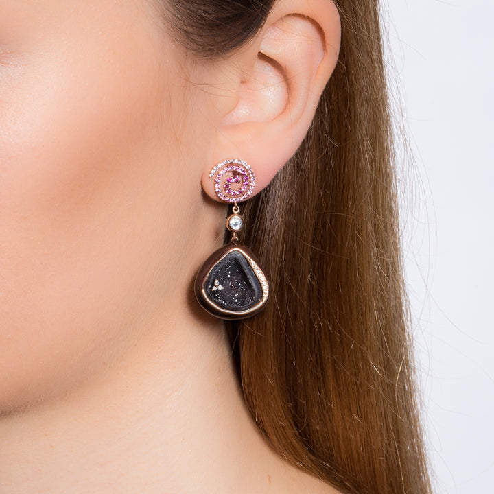Spiral Geode Earrings