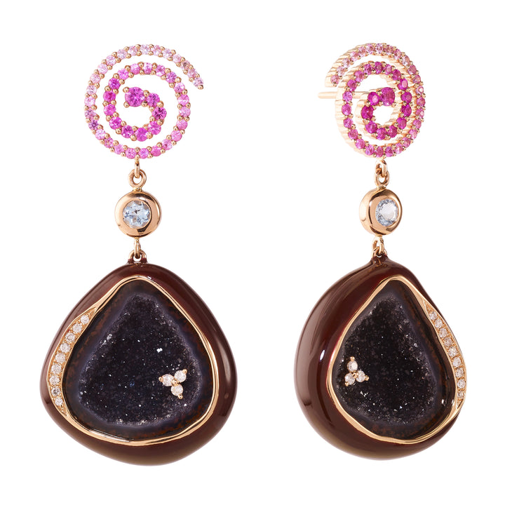 Spiral Geode Earrings