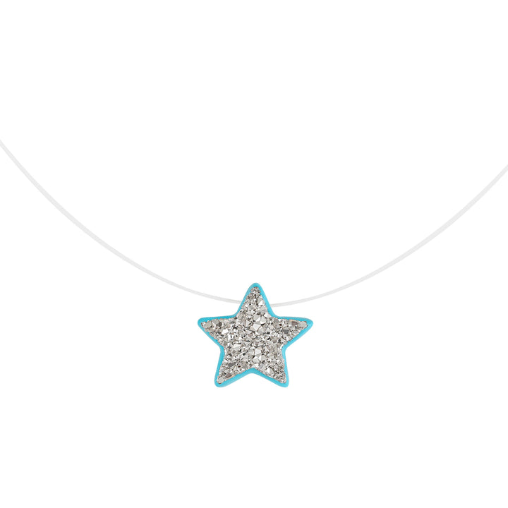 Aqua Blue Star Charm Necklace