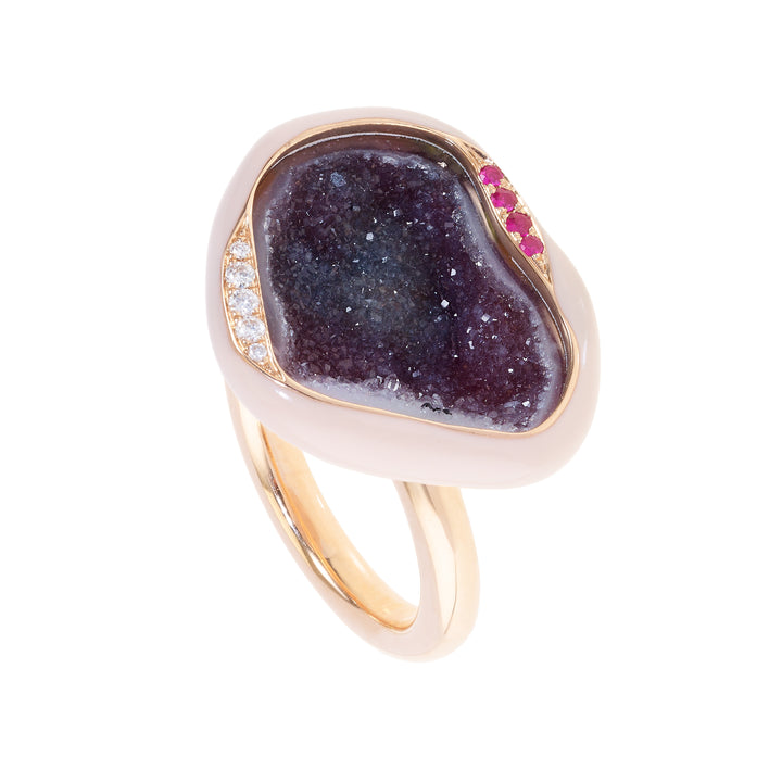 Nude Geode cocktail Ring