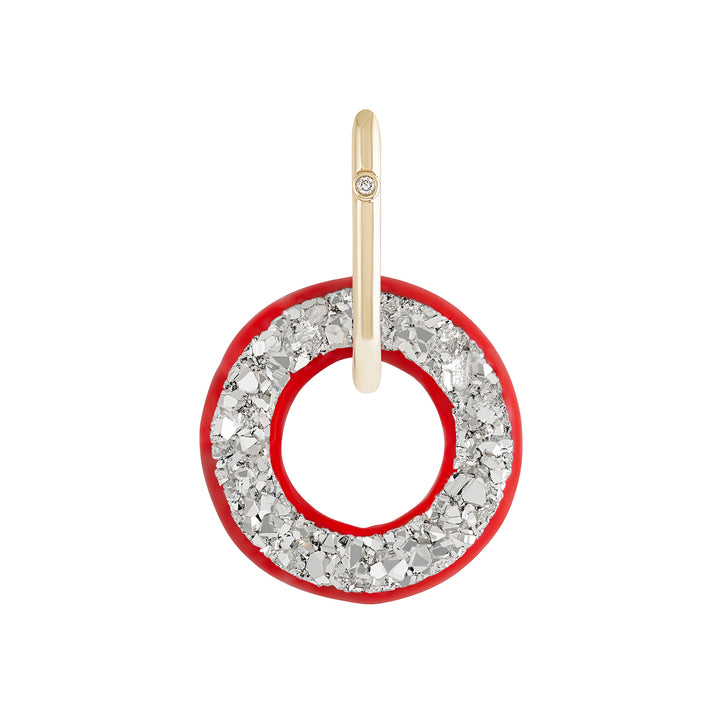 Cherry Red Orbit Charm with Single Hoop