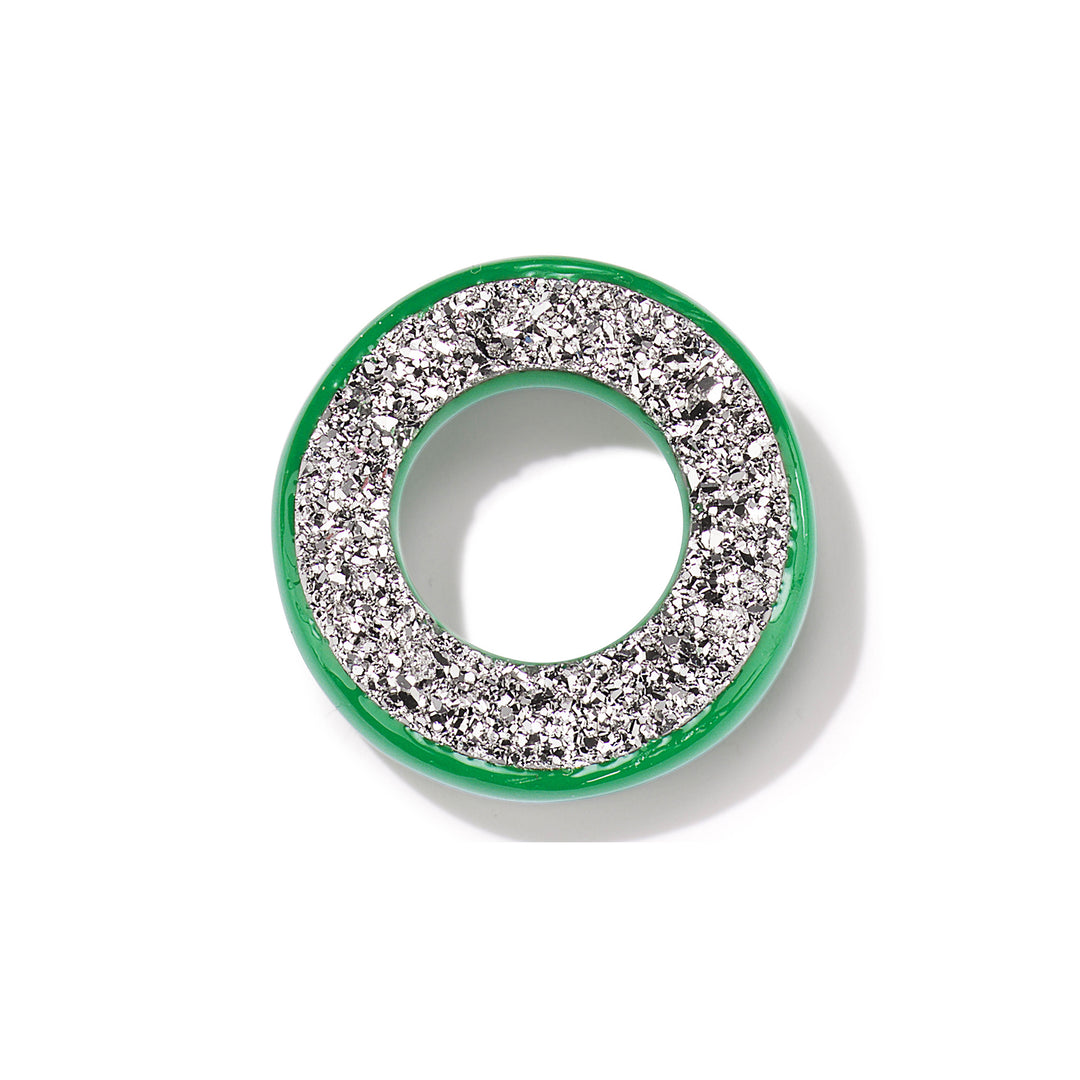 Emerald Green Orbit Charm with Single Hoop