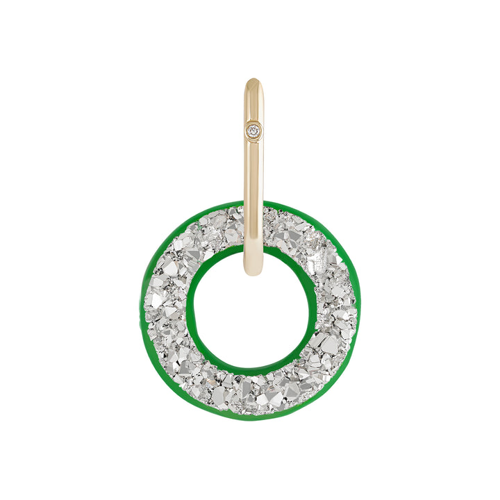 Emerald Green Orbit Charm with Single Hoop