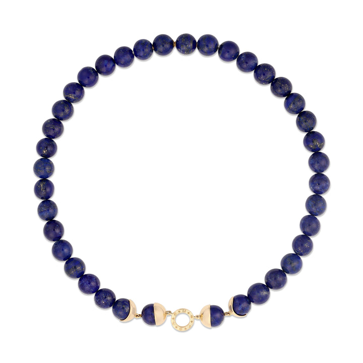 Moon phases Lapis Lazuli Bead Necklace