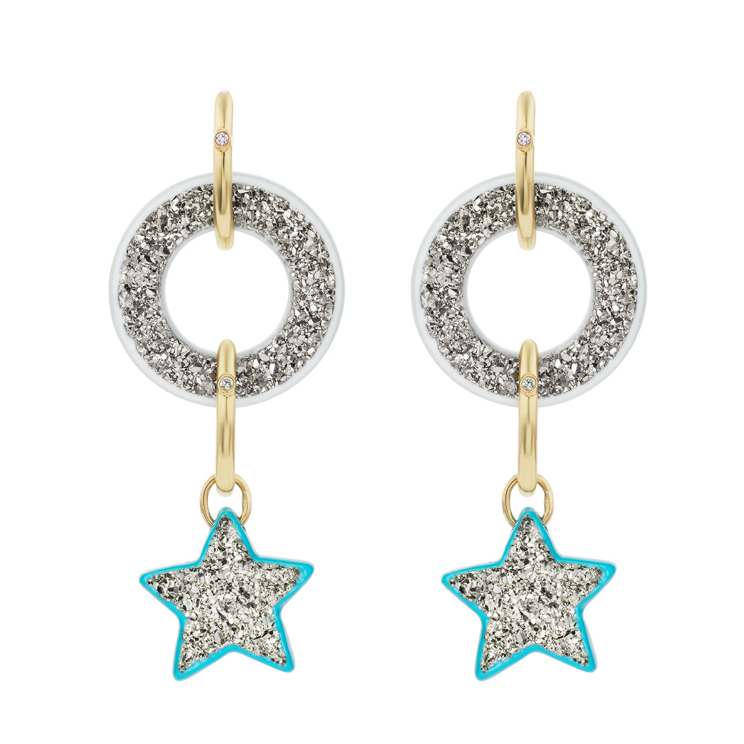 Noir Star Charm with Single Hoop