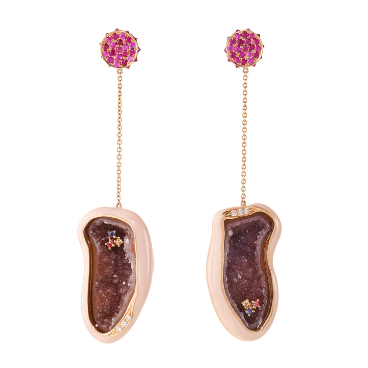 Flare Nude Geode dangle earrings