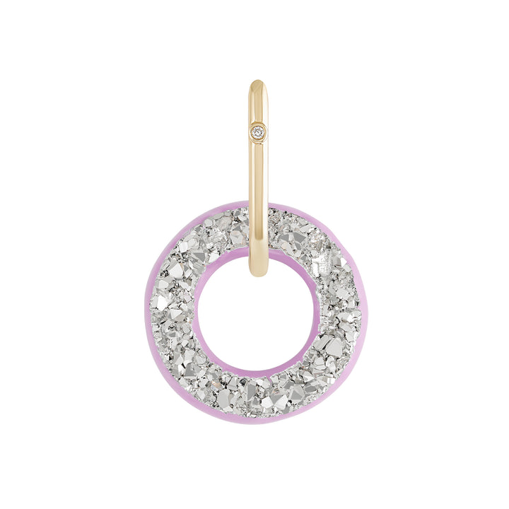 Lavender Field Orbit Charm with Single Hoop