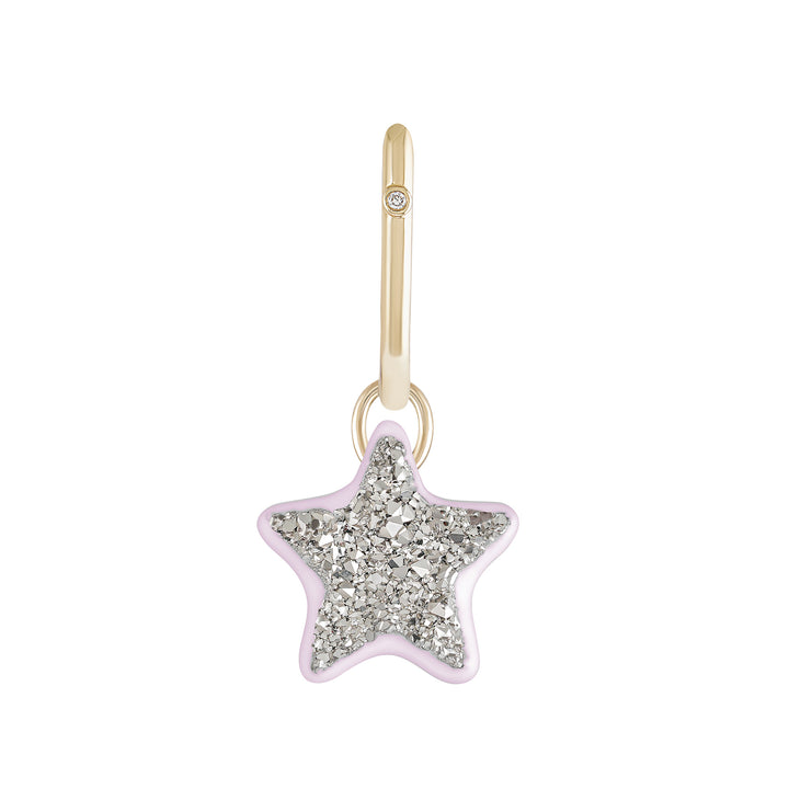 Lavender Field Star Charm with Single Hoop