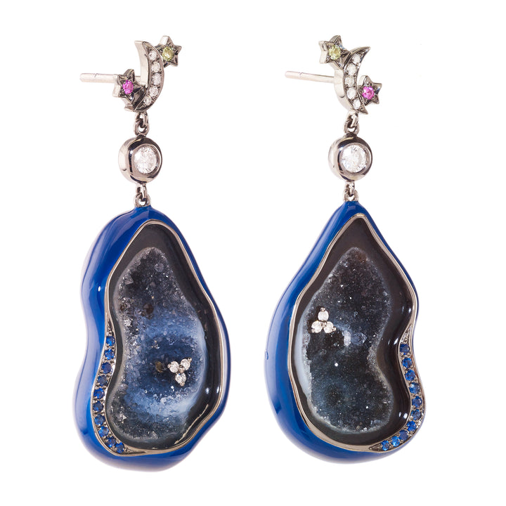 Lunar Cluster Geode Earrings