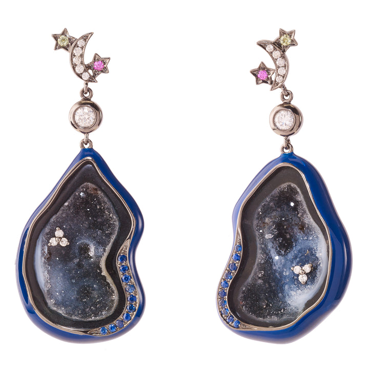 Lunar Cluster Geode Earrings