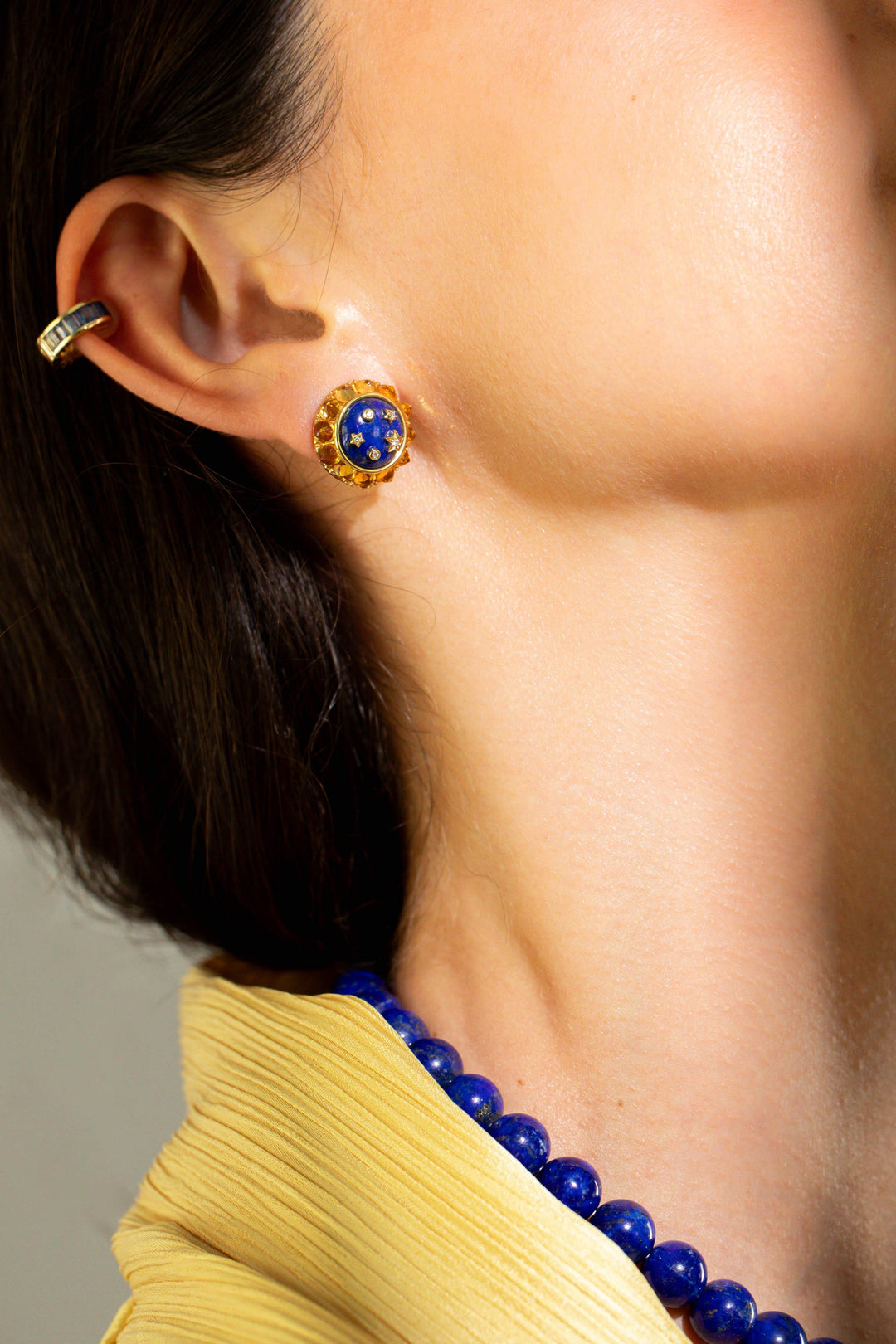 Flare Lapis Button Studs