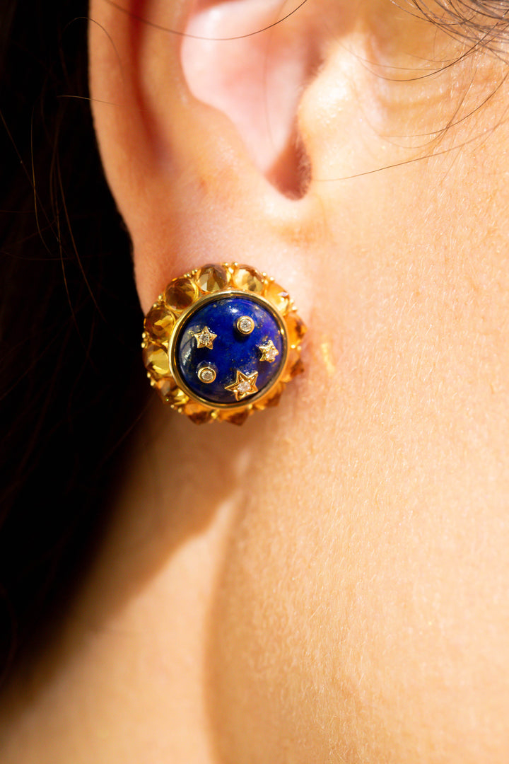 Flare Lapis Button Studs