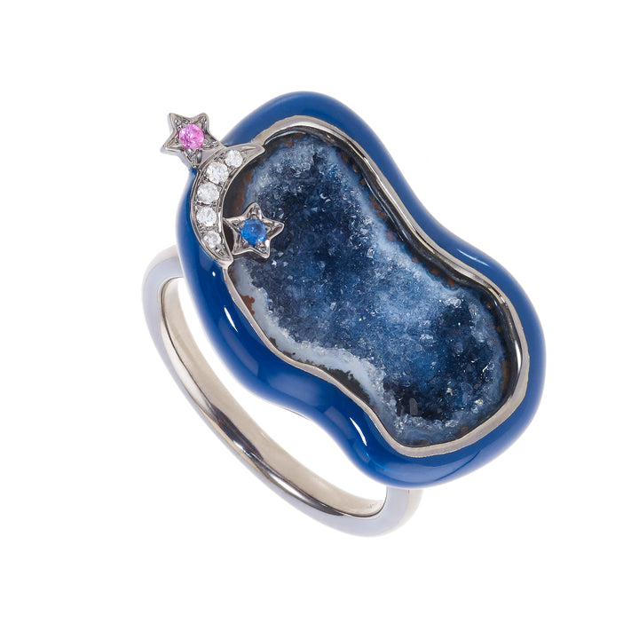 Midnight Geode Cocktail Ring