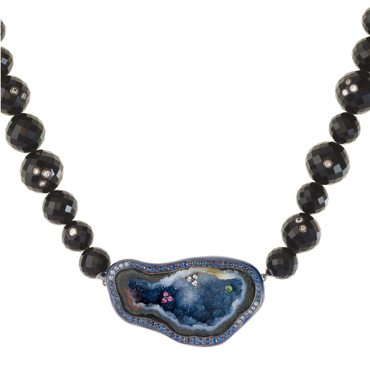 Midnight Geode Onyx Beads Necklace