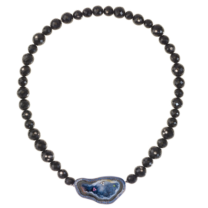 Midnight Geode Onyx Beads Necklace