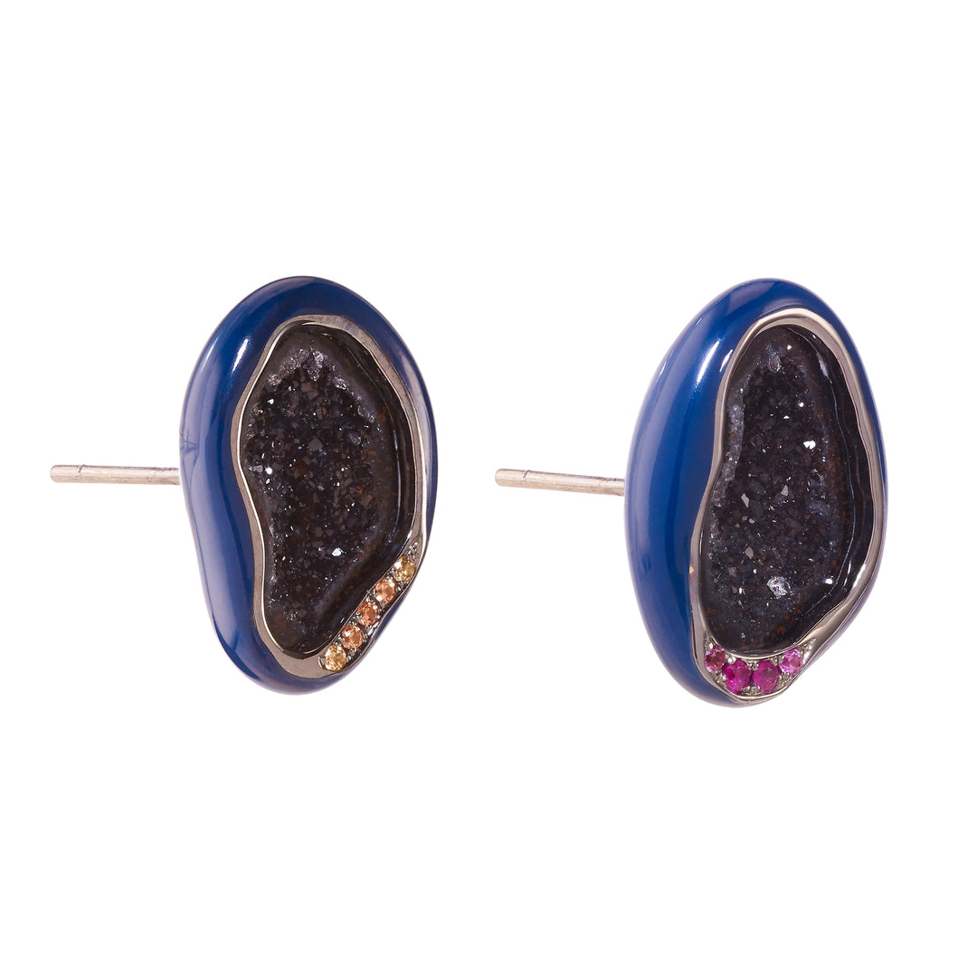 Midnight Geode Studs