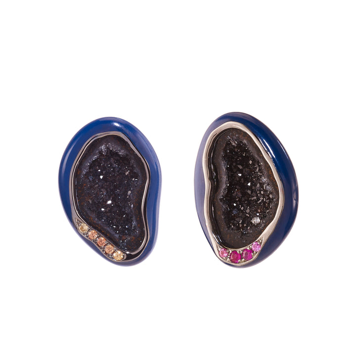 Midnight Geode Studs