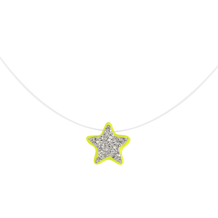 Neon Yellow Star Charm Necklace