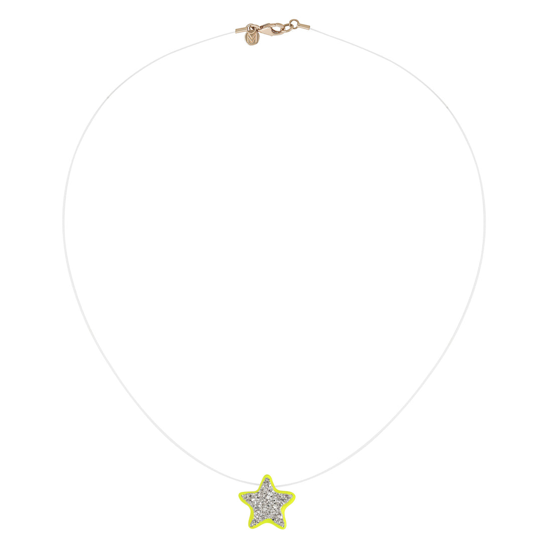 Neon Yellow Star Charm Necklace