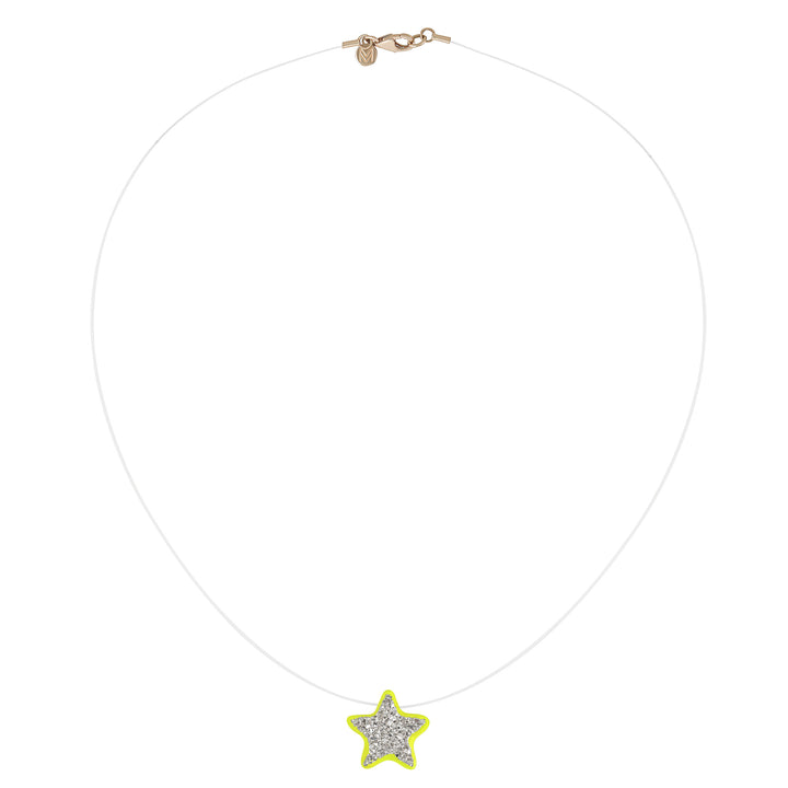 Neon Yellow Star Charm Necklace