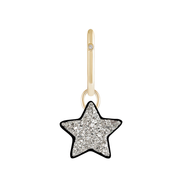 Noir Star Charm with Single Hoop