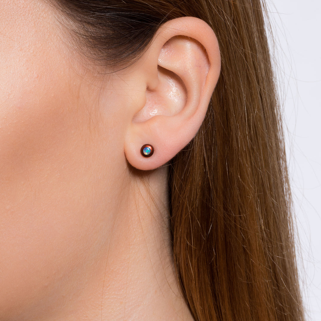 October Star Opal Earrings