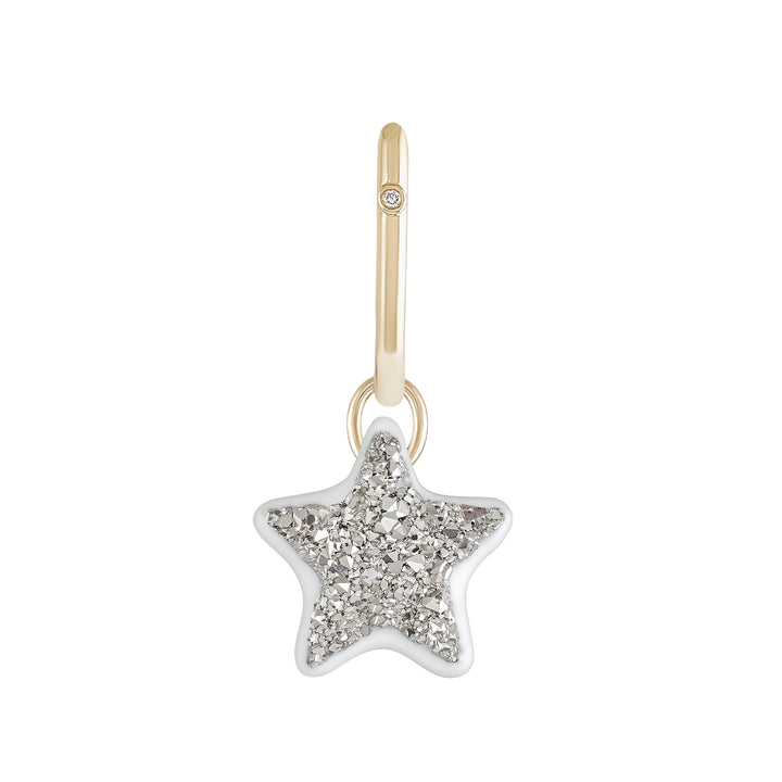 Snow White Star Charm with Single Hoop