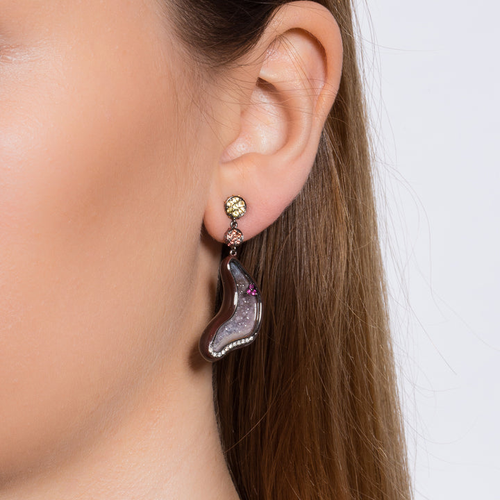 Solar Phenomena Geode Earrings