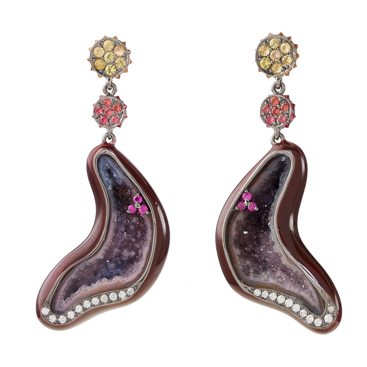 Solar Phenomena Geode Earrings