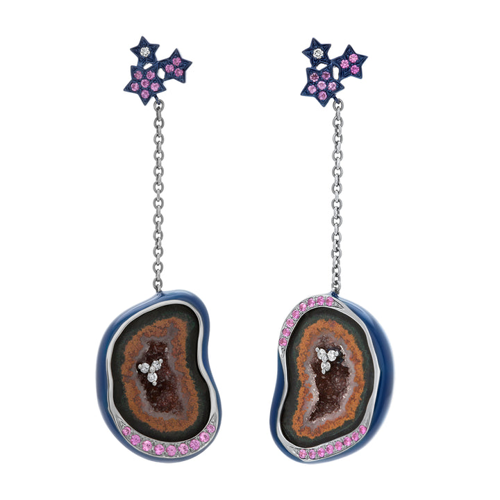 Star Cluster Geode Earrings