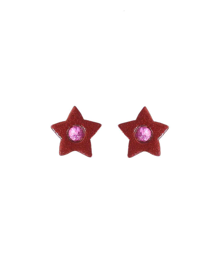 Twinkle Star Pink Sapphire Earrings